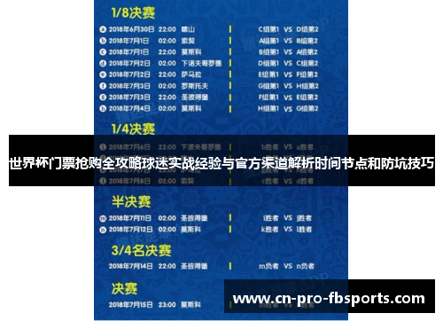 世界杯门票抢购全攻略球迷实战经验与官方渠道解析时间节点和防坑技巧